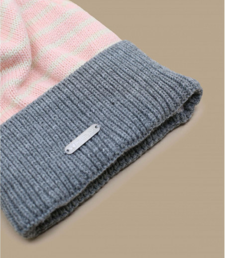 bonnet enfant rose gris